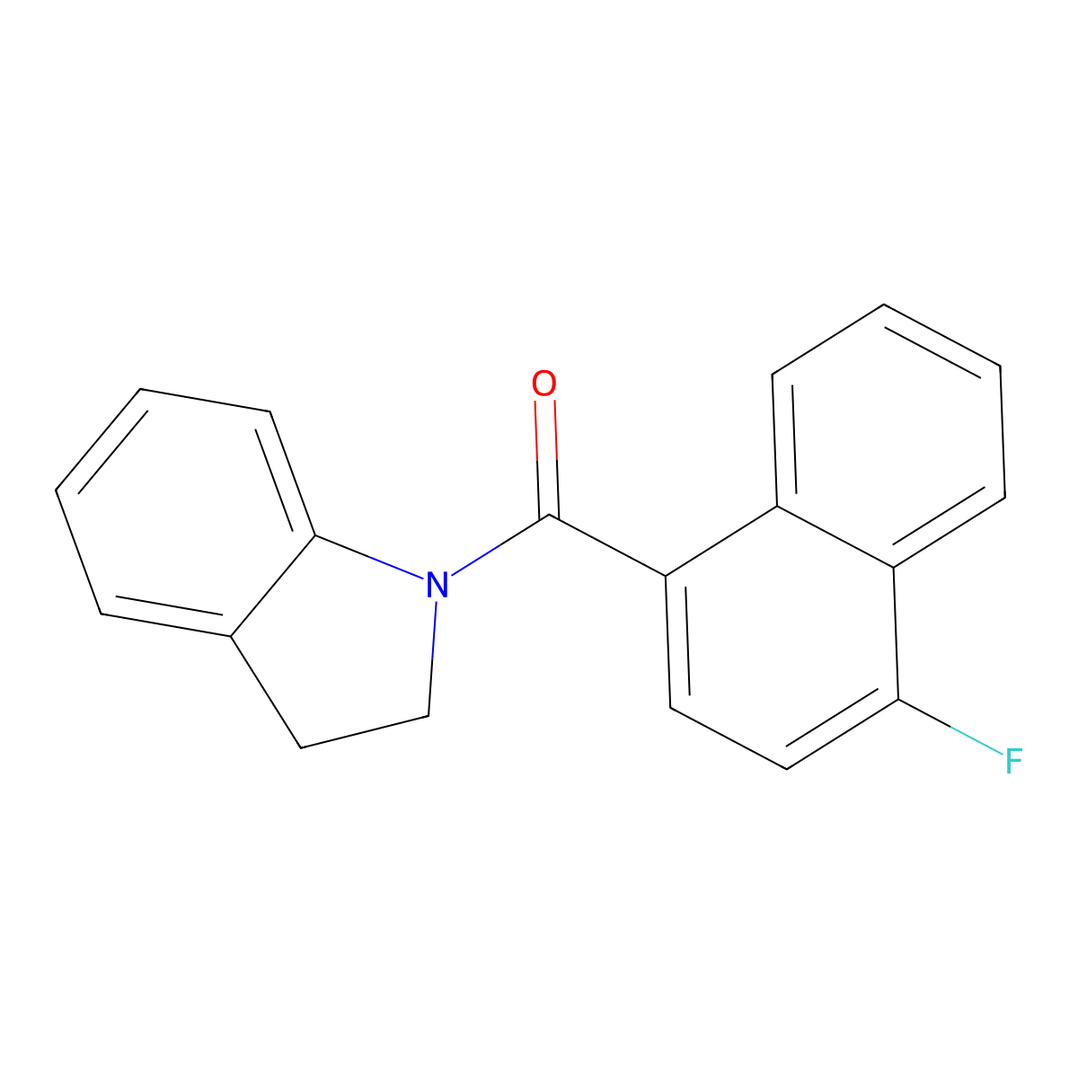 2,3-Dihydroindol-1-yl-(4-fluoronaphthalen-1-yl)methanone molecular structure, CAS 306744-43-4