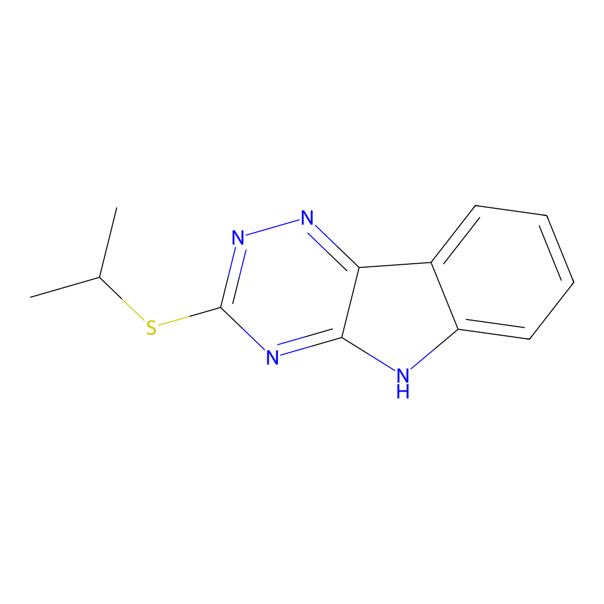 3-(propan-2-ylsulfanyl)-5H-[1,2,4]triazino[5,6-b]indole molecular structure, CAS 306744-83-2