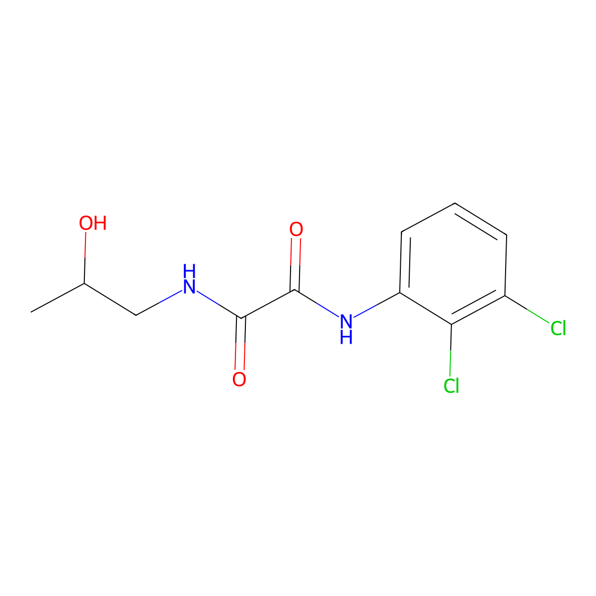 N'-(2,3-dichlorophenyl)-N-(2-hydroxypropyl)oxamide molecular structure, CAS 306744-93-4