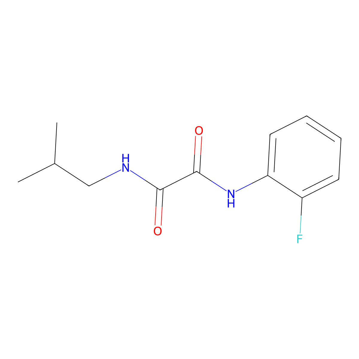 N'-(2-fluorophenyl)-N-(2-methylpropyl)oxamide molecular structure, CAS 306745-05-1