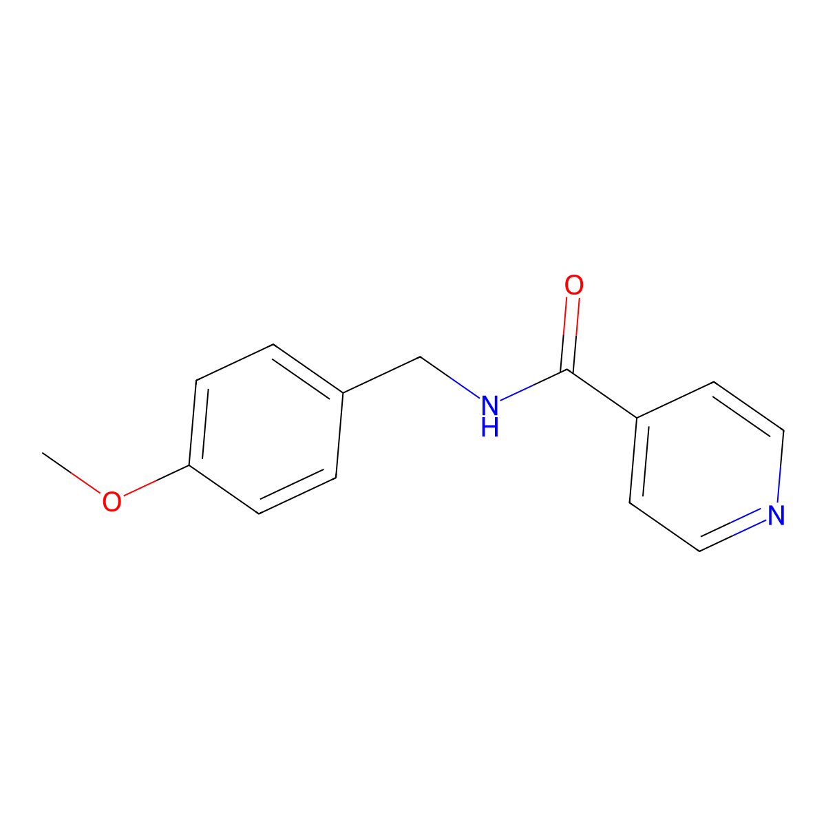 N-[(4-methoxyphenyl)methyl]pyridine-4-carboxamide molecular structure, CAS 306745-07-3