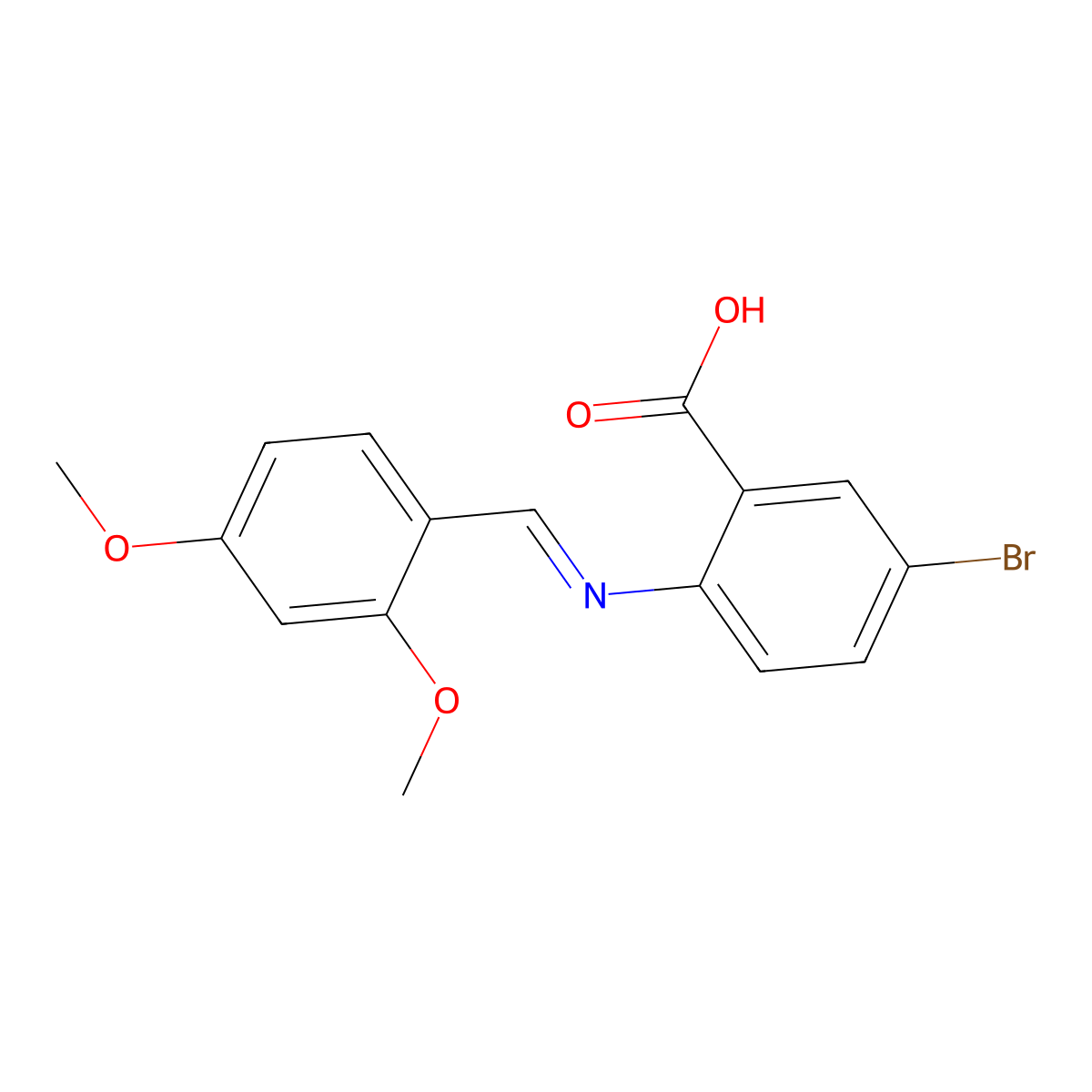 5-Bromo-2-[(2,4-dimethoxybenzylidene)amino]benzoic acid molecular structure, CAS 306745-11-9