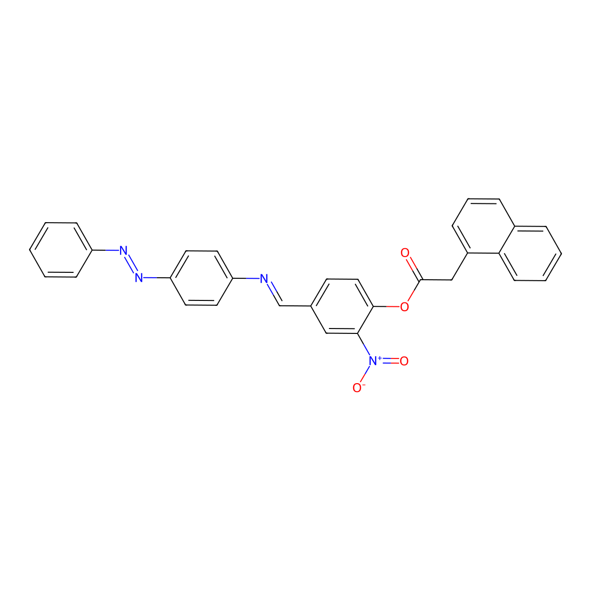 2-nitro-4-[(E)-({4-[(E)-phenyldiazenyl]phenyl}imino)methyl]phenyl naphthalen-1-ylacetate molecular structure, CAS 306745-20-0