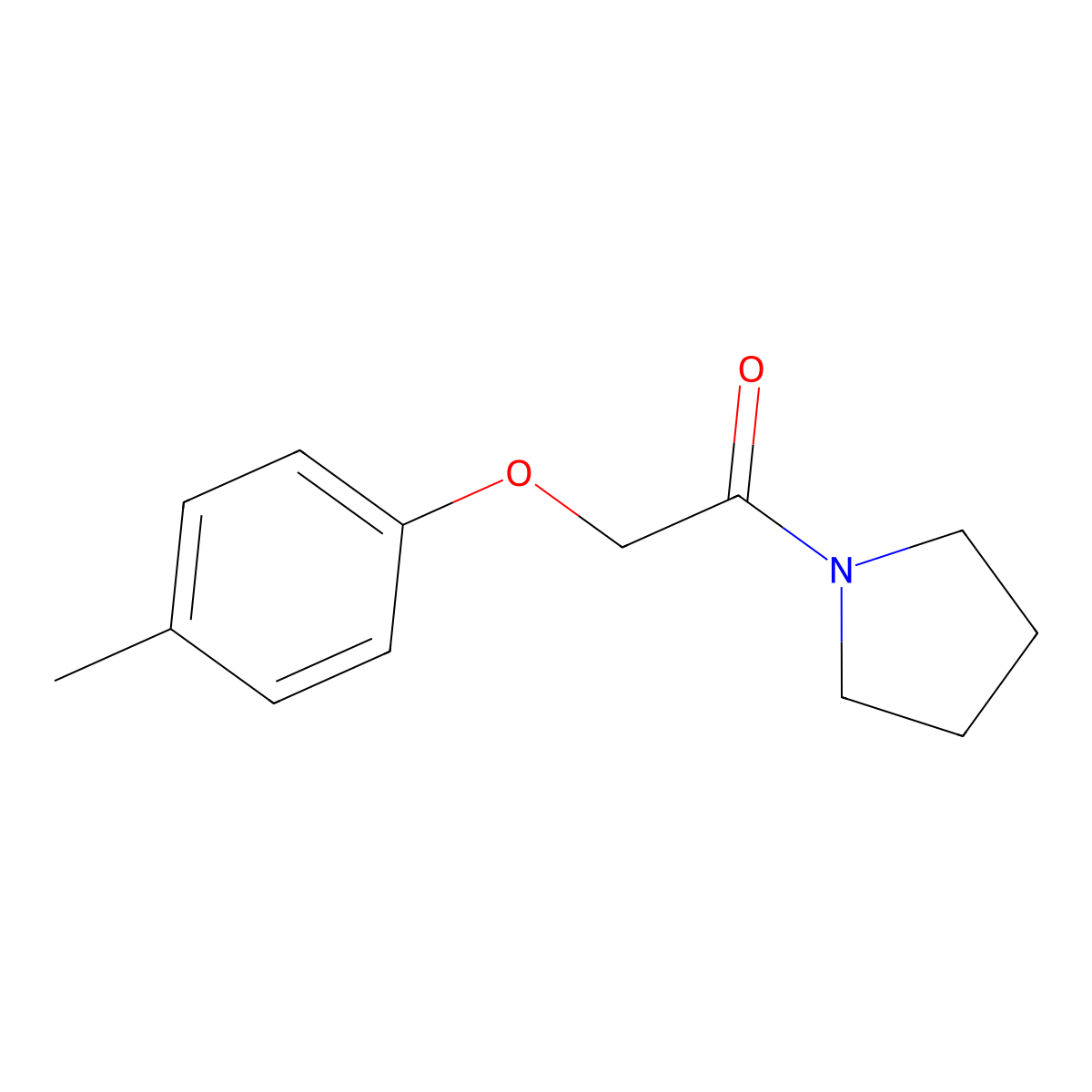 1-[(4-Methylphenoxy)acetyl]pyrrolidine molecular structure, CAS 306745-32-4