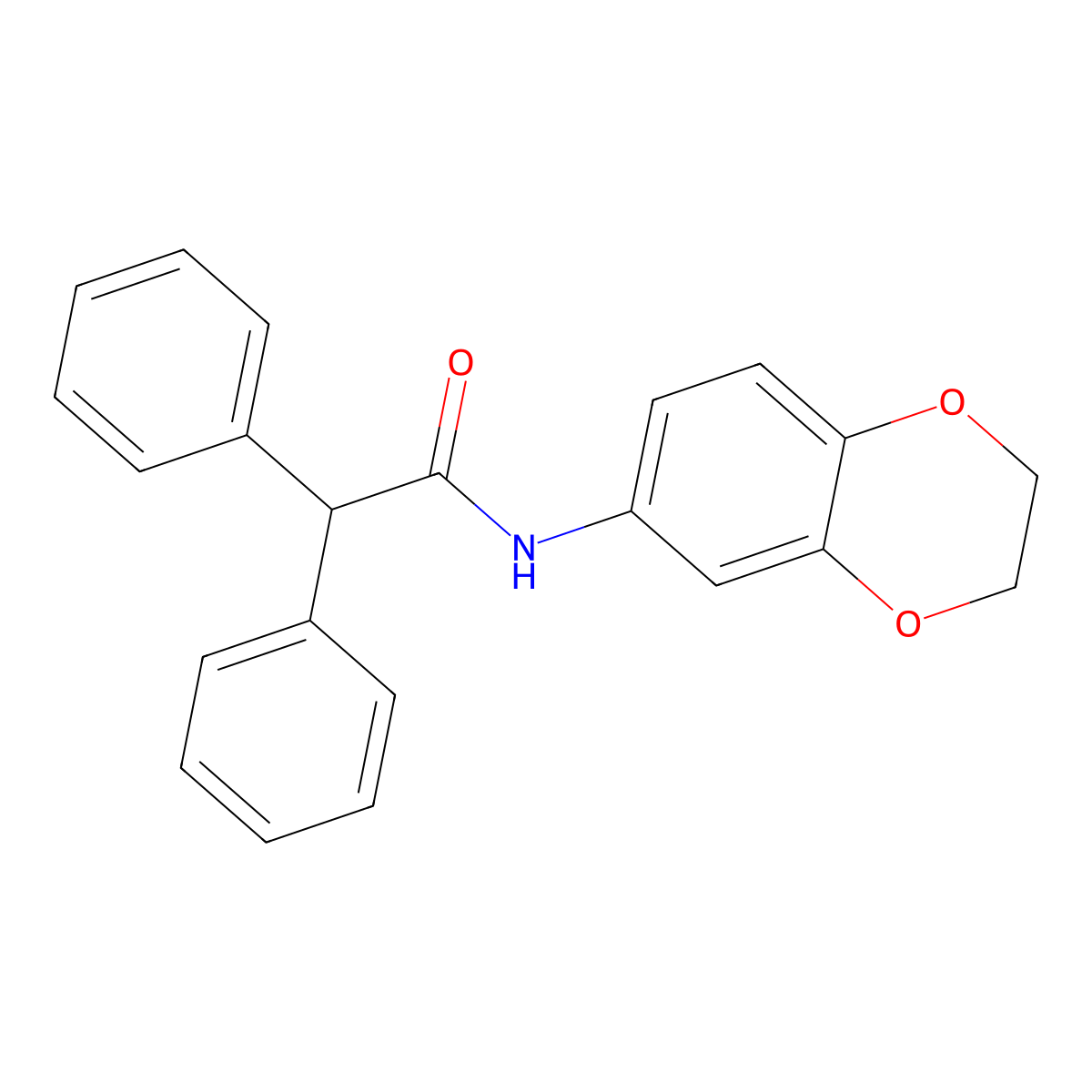 N-(2,3-dihydro-1,4-benzodioxin-6-yl)-2,2-diphenylacetamide molecular structure, CAS 306745-35-7