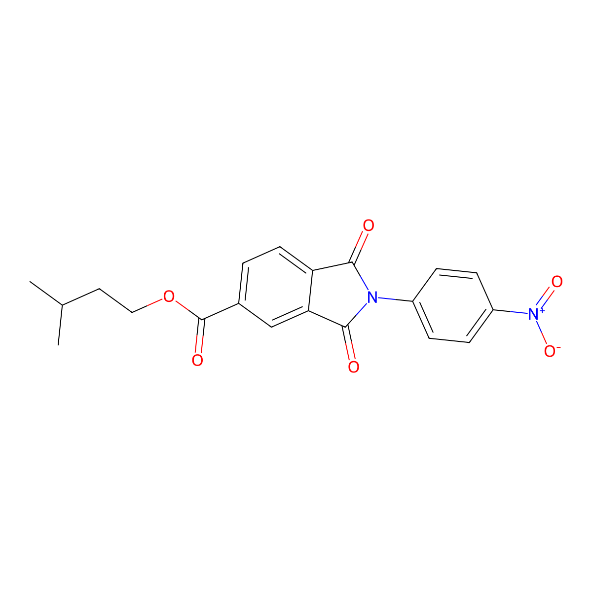 Isopentyl 2-{4-nitrophenyl}-1,3-dioxo-5-isoindolinecarboxylate molecular structure, CAS 306746-21-4