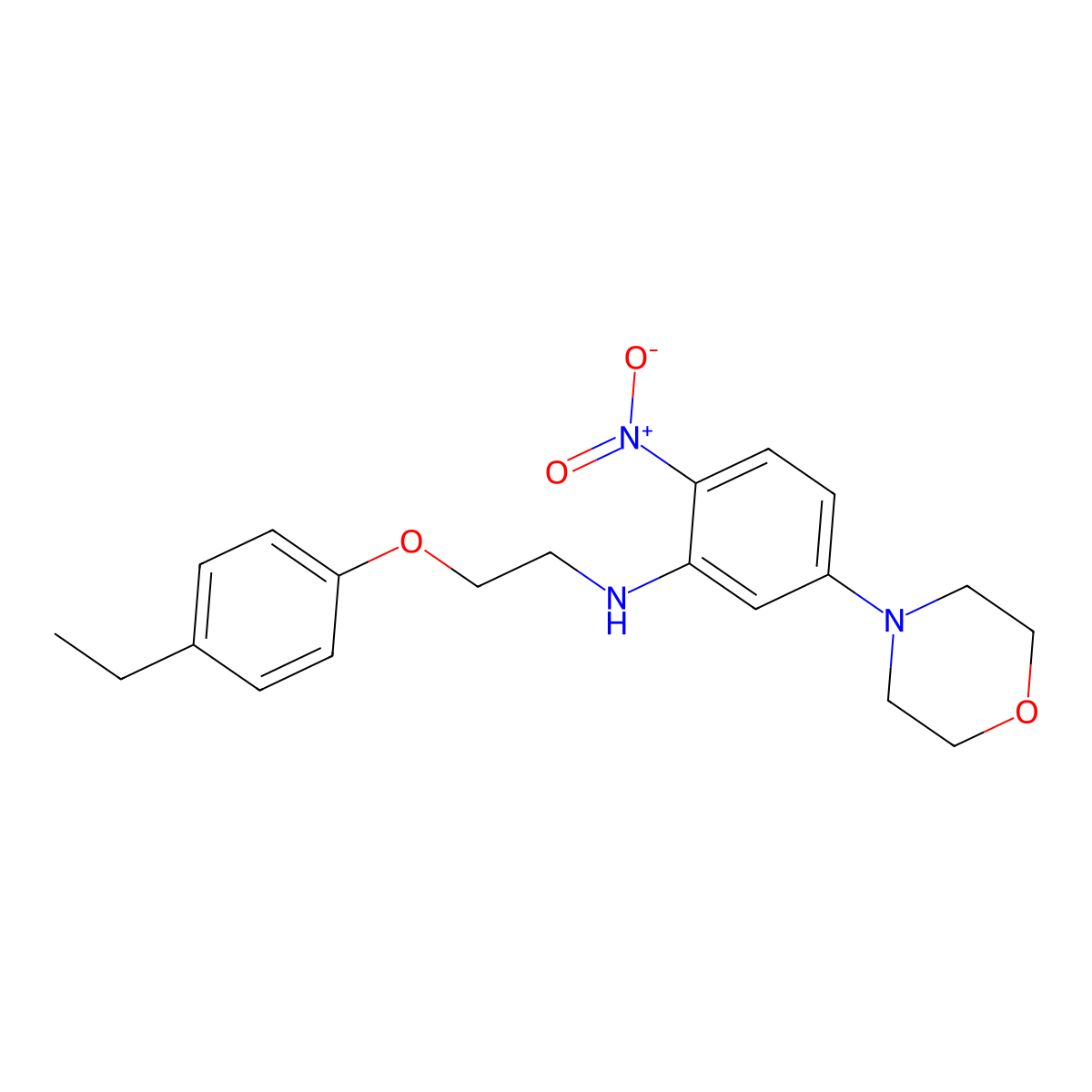 N-[2-(4-ethylphenoxy)ethyl]-5-morpholin-4-yl-2-nitroaniline molecular structure, CAS 306746-49-6