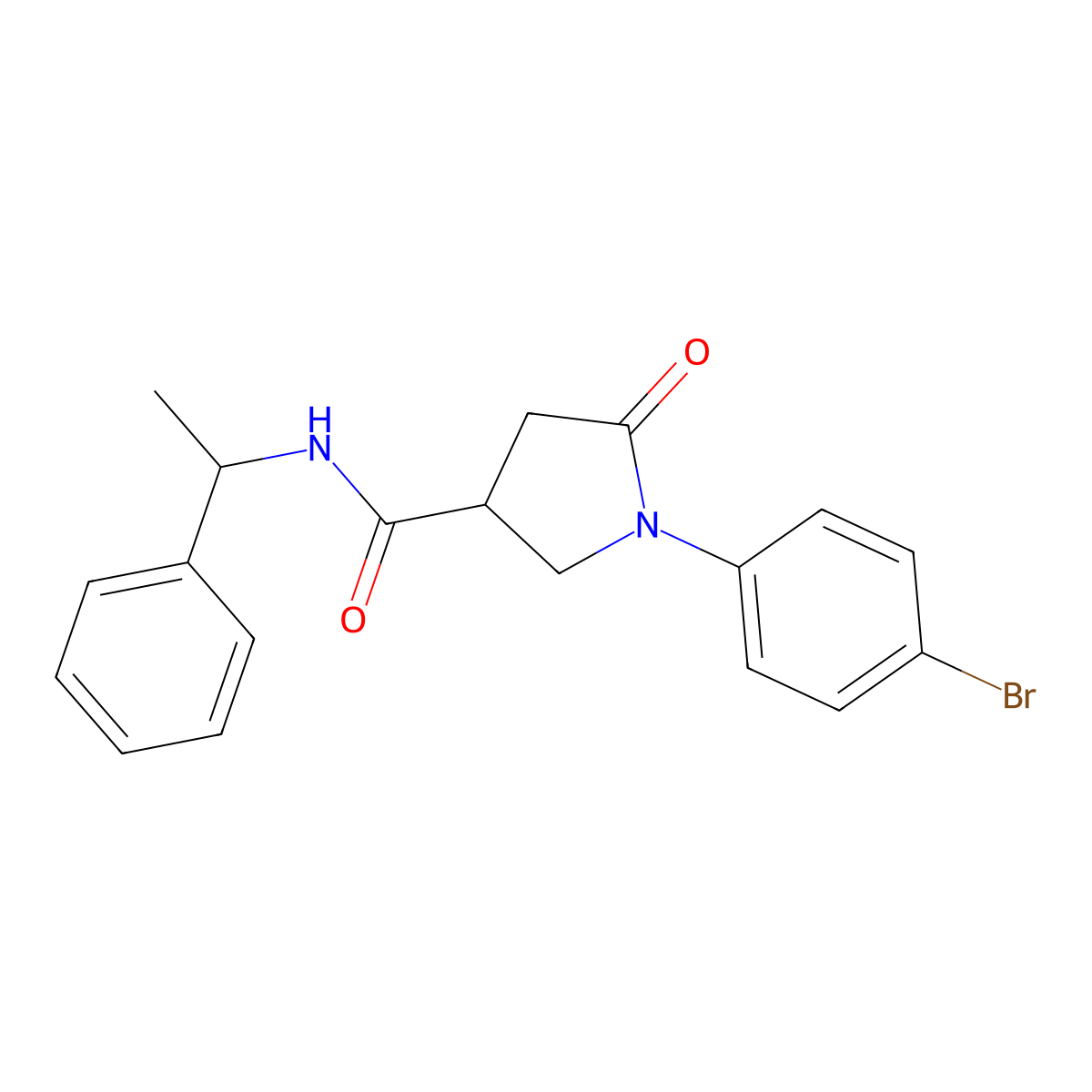1-(4-bromophenyl)-5-oxo-N-(1-phenylethyl)pyrrolidine-3-carboxamide molecular structure, CAS 306746-53-2