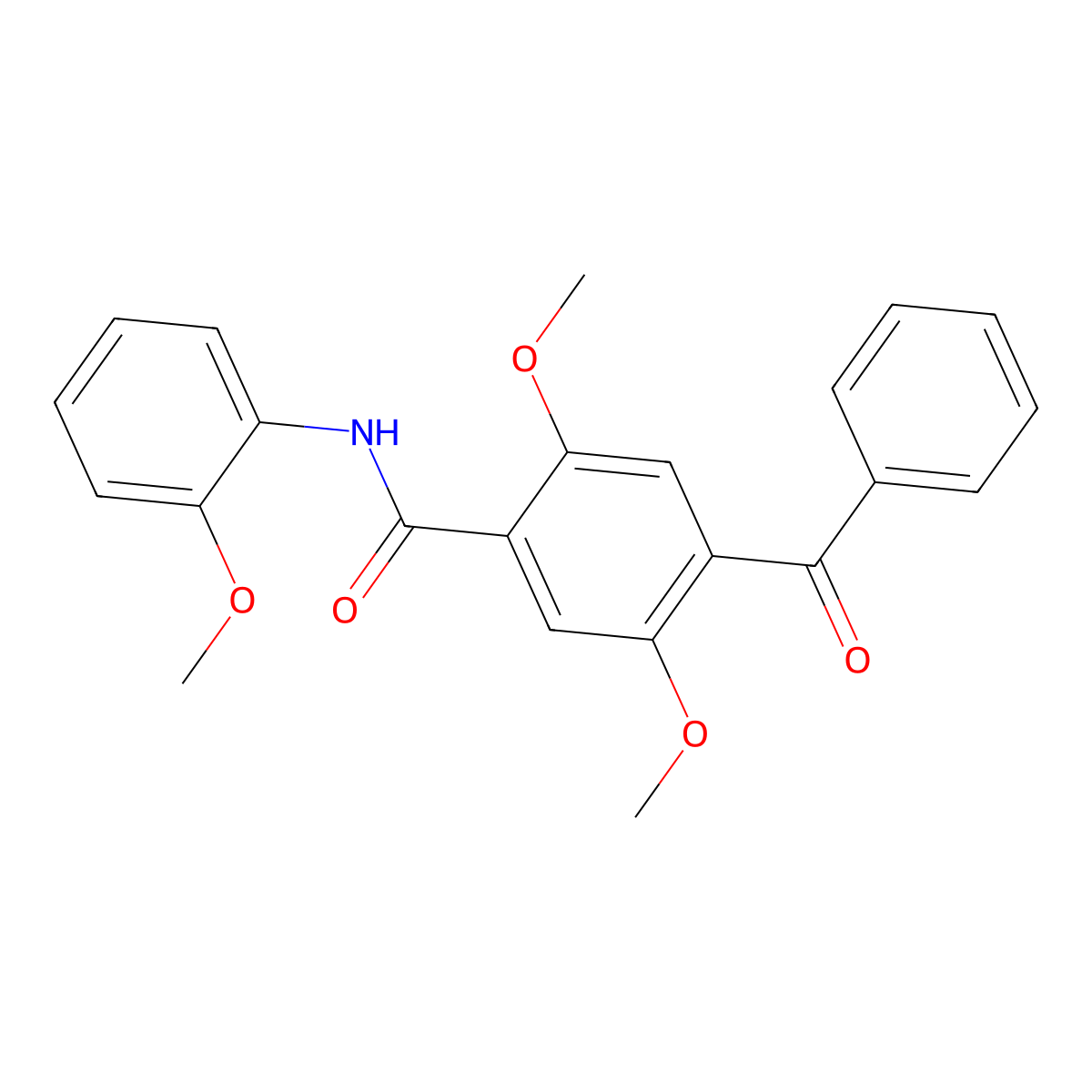 4-benzoyl-2,5-dimethoxy-N-(2-methoxyphenyl)benzamide molecular structure, CAS 306746-63-4