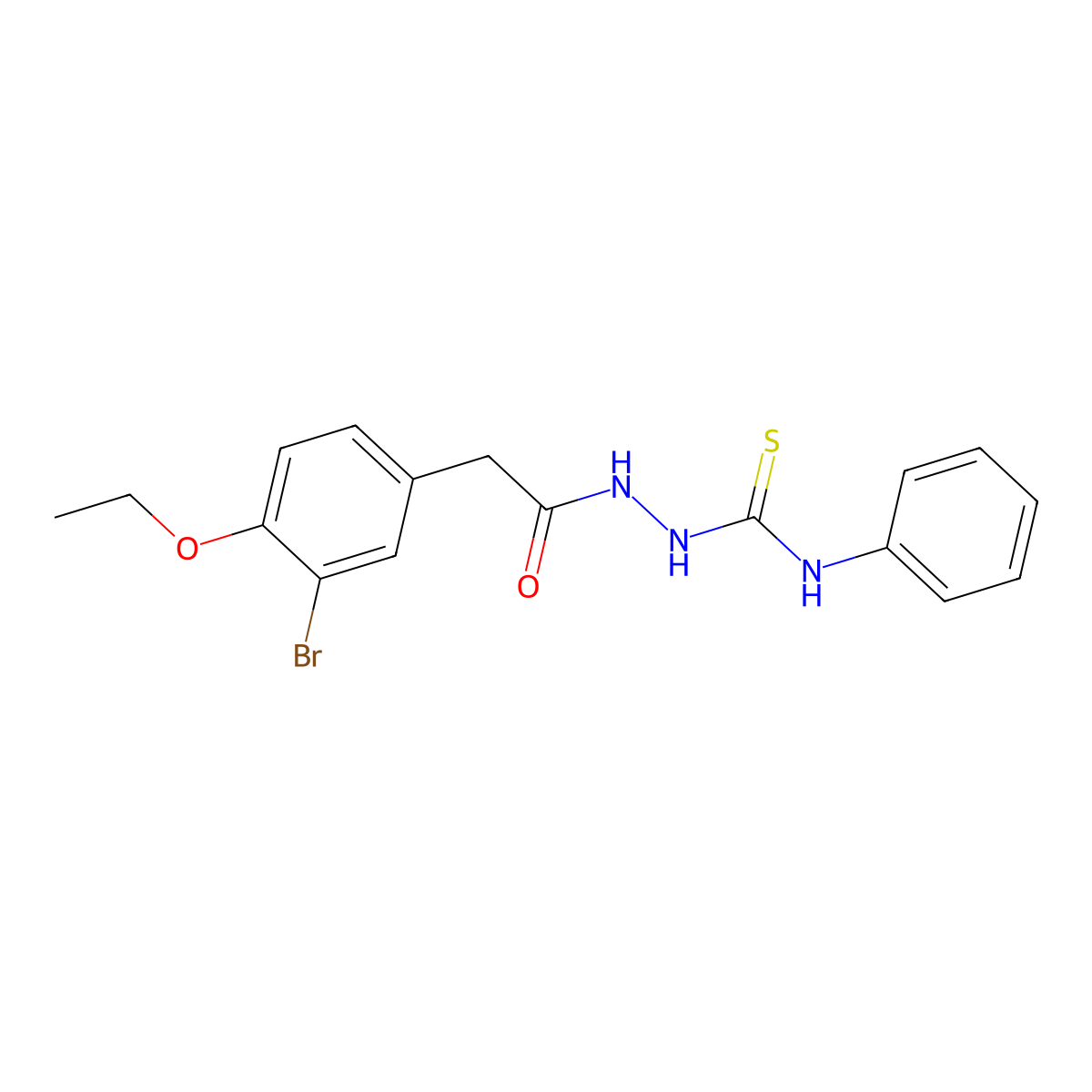 2-[(3-bromo-4-ethoxyphenyl)acetyl]-N-phenylhydrazinecarbothioamide molecular structure, CAS 306746-81-6