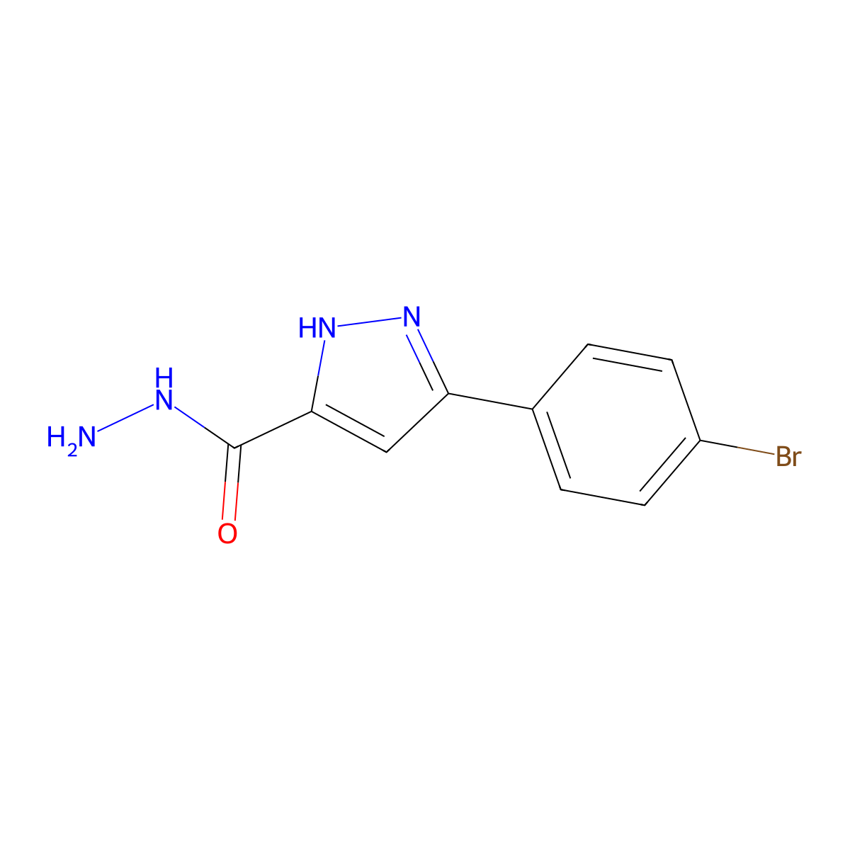 3-(4-bromophenyl)-1H-pyrazole-5-carbohydrazide molecular structure, CAS 306749-73-5