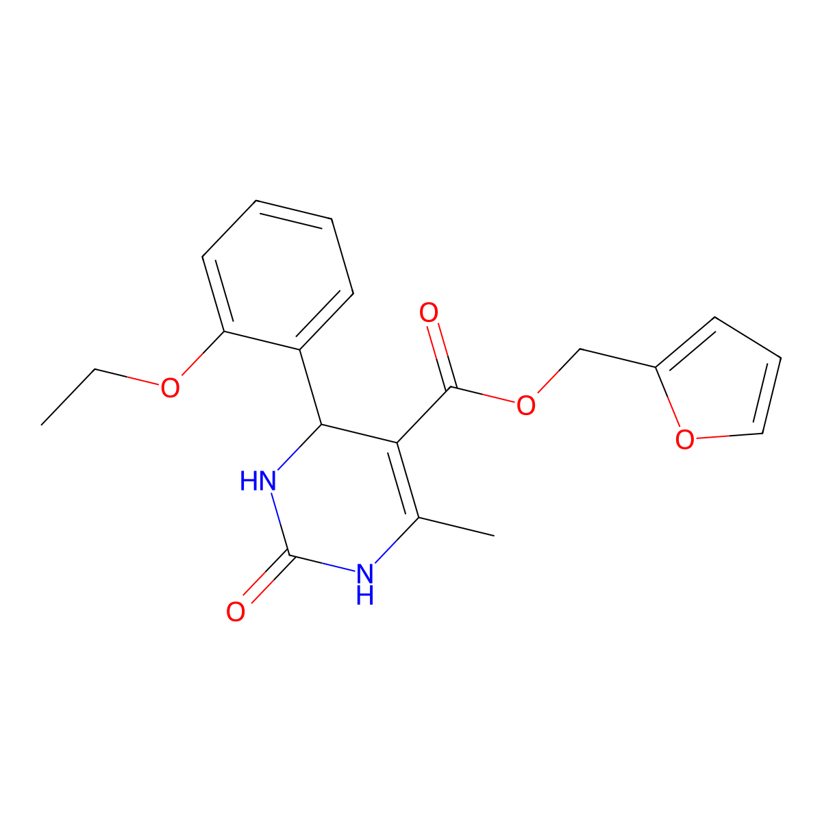 Furan-2-ylmethyl 4-(2-ethoxyphenyl)-6-methyl-2-oxo-1,2,3,4-tetrahydropyrimidine-5-carboxylate molecular structure, CAS 306749-93-9
