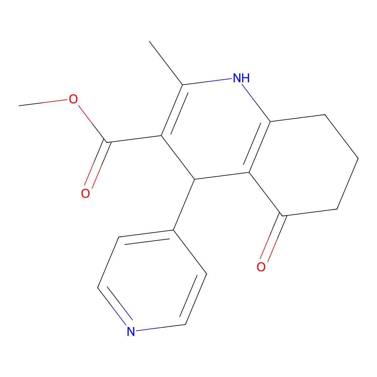 Methyl 2-methyl-5-oxo-4-(pyridin-4-yl)-1,4,5,6,7,8-hexahydroquinoline-3-carboxylate molecular structure, CAS 306750-00-5