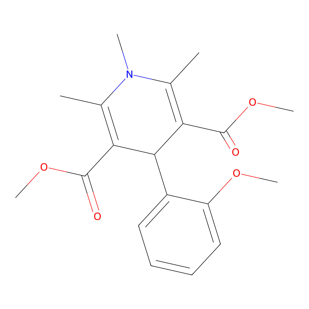 Dimethyl 4-(2-methoxyphenyl)-1,2,6-trimethyl-1,4-dihydropyridine-3,5-dicarboxylate molecular structure, CAS 306751-41-7