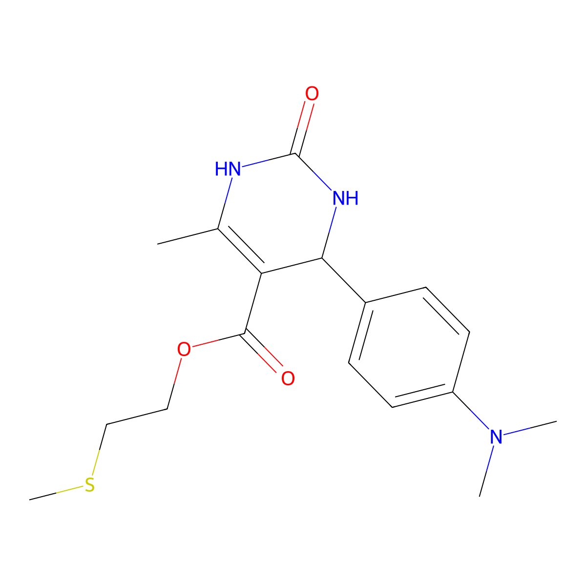 2-(Methylsulfanyl)ethyl 4-[4-(dimethylamino)phenyl]-6-methyl-2-oxo-1,2,3,4-tetrahydro-5-pyrimidinecarboxylate molecular structure, CAS 306751-48-4