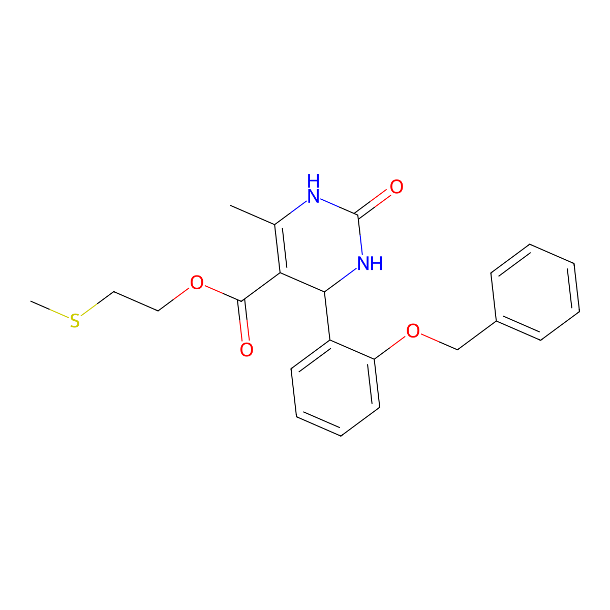 2-(Methylsulfanyl)ethyl 4-[2-(benzyloxy)phenyl]-6-methyl-2-oxo-1,2,3,4-tetrahydropyrimidine-5-carboxylate molecular structure, CAS 306753-58-2
