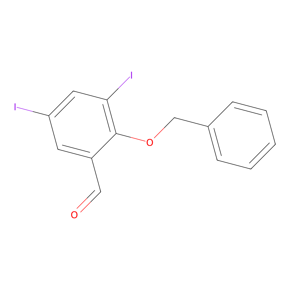 2-(Benzyloxy)-3,5-diiodobenzaldehyde molecular structure, CAS 306753-70-8