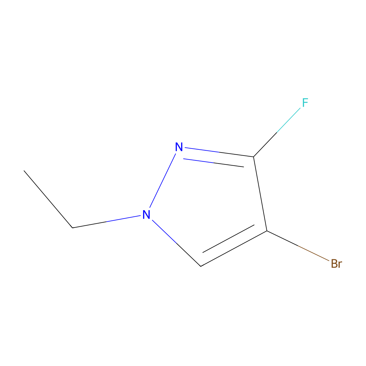 4-Bromo-1-ethyl-3-fluoro-1H-pyrazole molecular structure, CAS 3067540-24-0