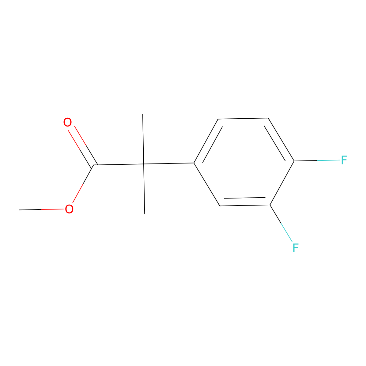 3,4-Difluoro-alpha,alpha-dimethyl-benzeneacetic acid, methyl ester molecular structure, CAS 306761-16-0