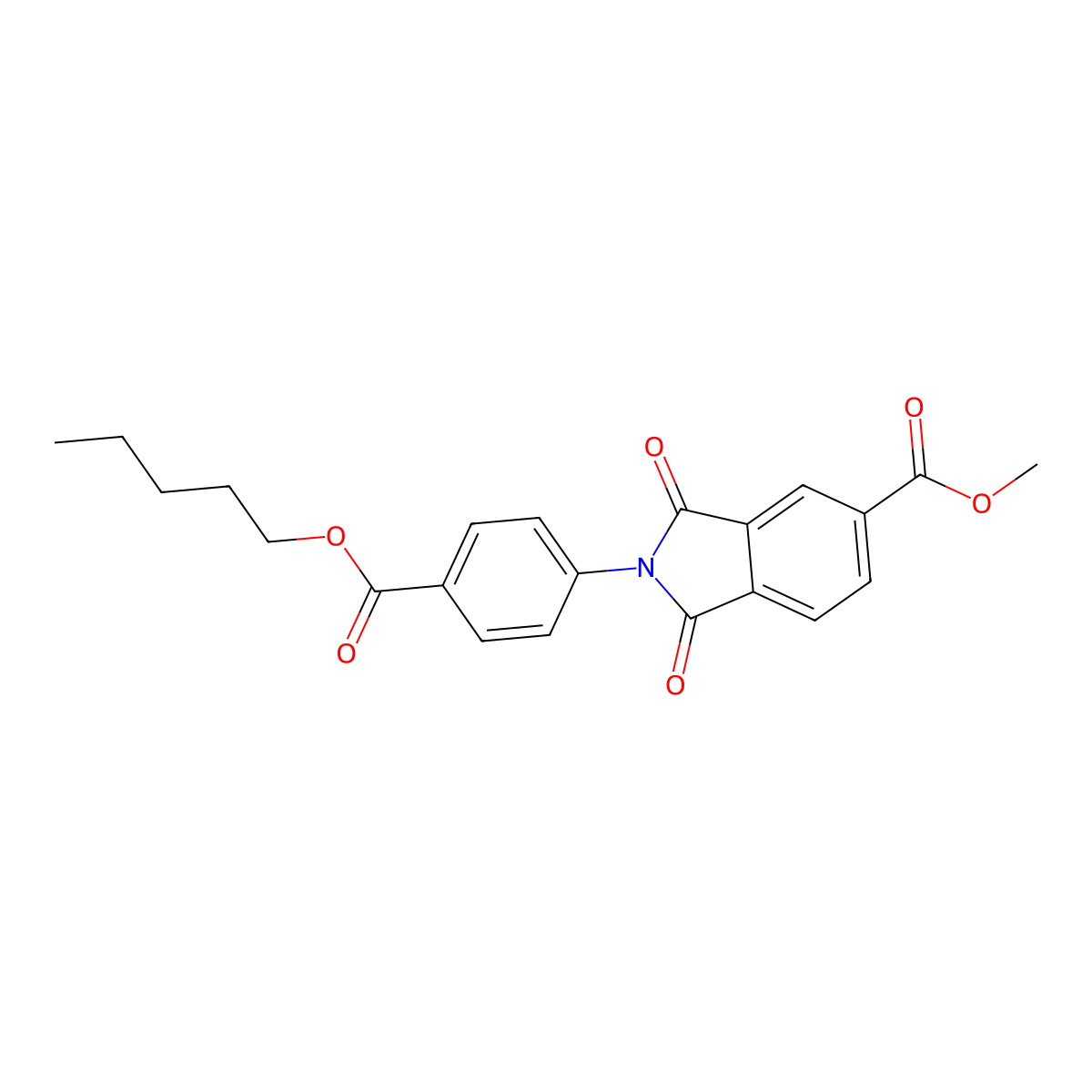 methyl 1,3-dioxo-2-{4-[(pentyloxy)carbonyl]phenyl}-2,3-dihydro-1H-isoindole-5-carboxylate molecular structure, CAS 306763-56-4