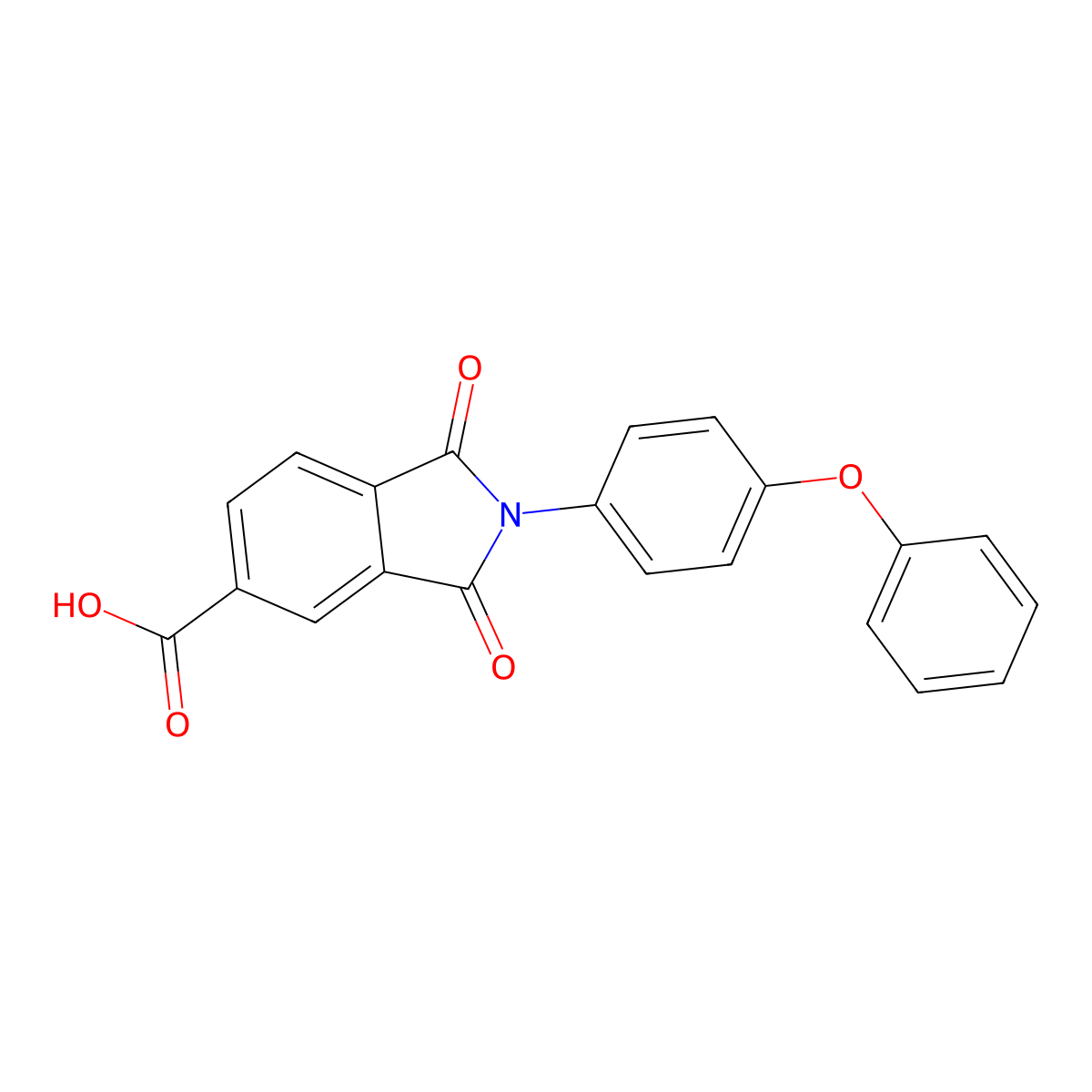 1,3-dioxo-2-(4-phenoxyphenyl)-2,3-dihydro-1H-isoindole-5-carboxylic acid molecular structure, CAS 306763-60-0