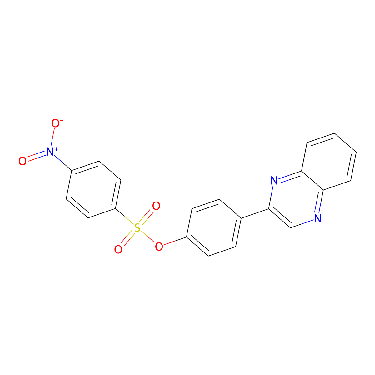 (4-Quinoxalin-2-ylphenyl) 4-nitrobenzenesulfonate molecular structure, CAS 306763-68-8