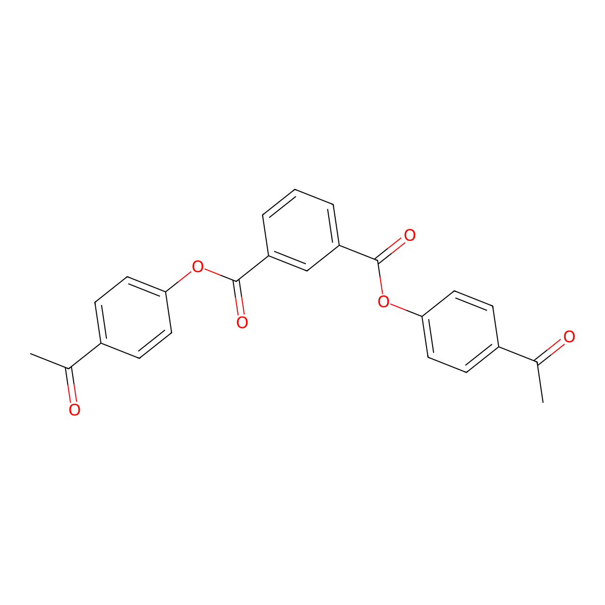 Bis(4-acetylphenyl) benzene-1,3-dicarboxylate molecular structure, CAS 306763-72-4
