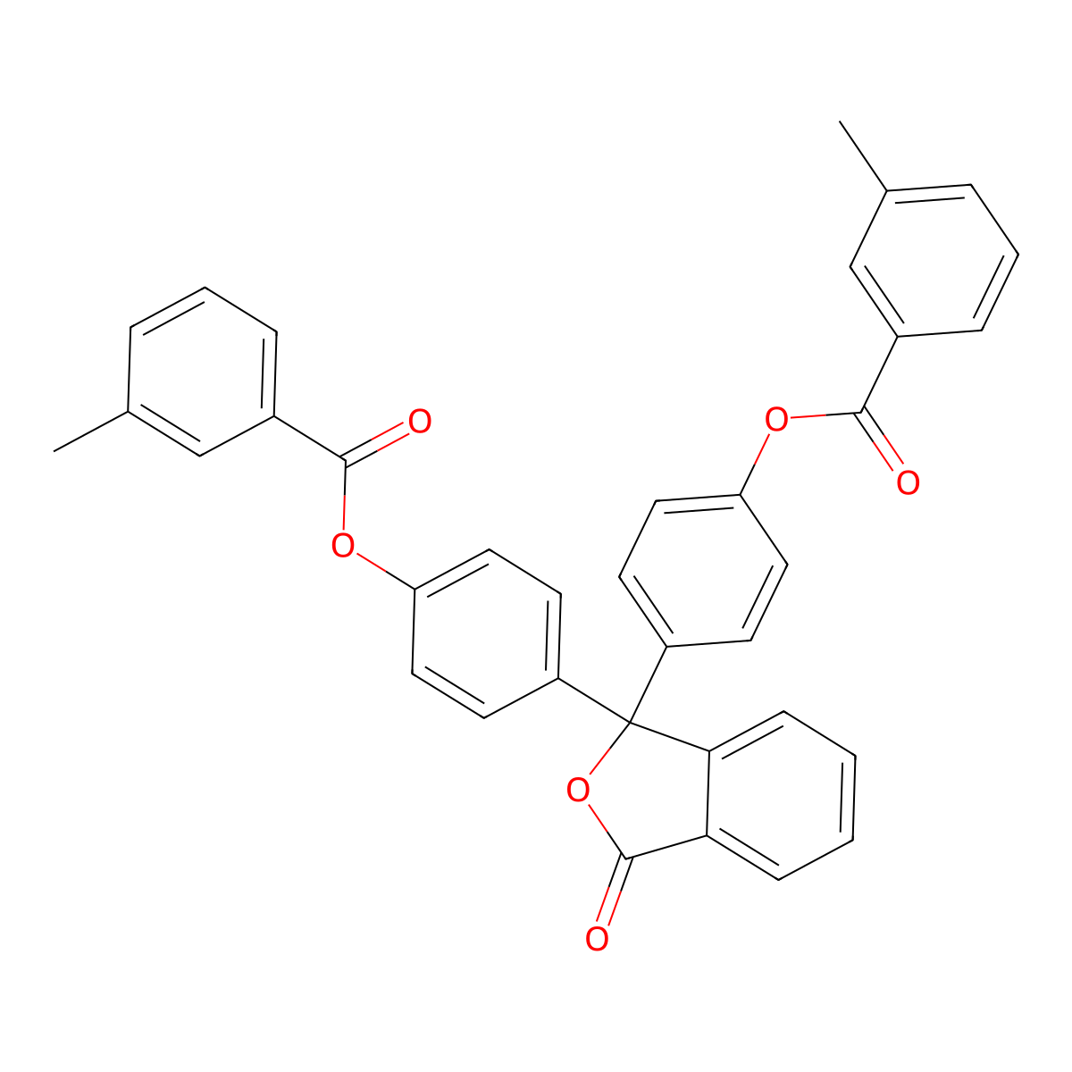 [4-[1-[4-(3-Methylbenzoyl)oxyphenyl]-3-oxo-2-benzofuran-1-yl]phenyl] 3-methylbenzoate molecular structure, CAS 306763-73-5