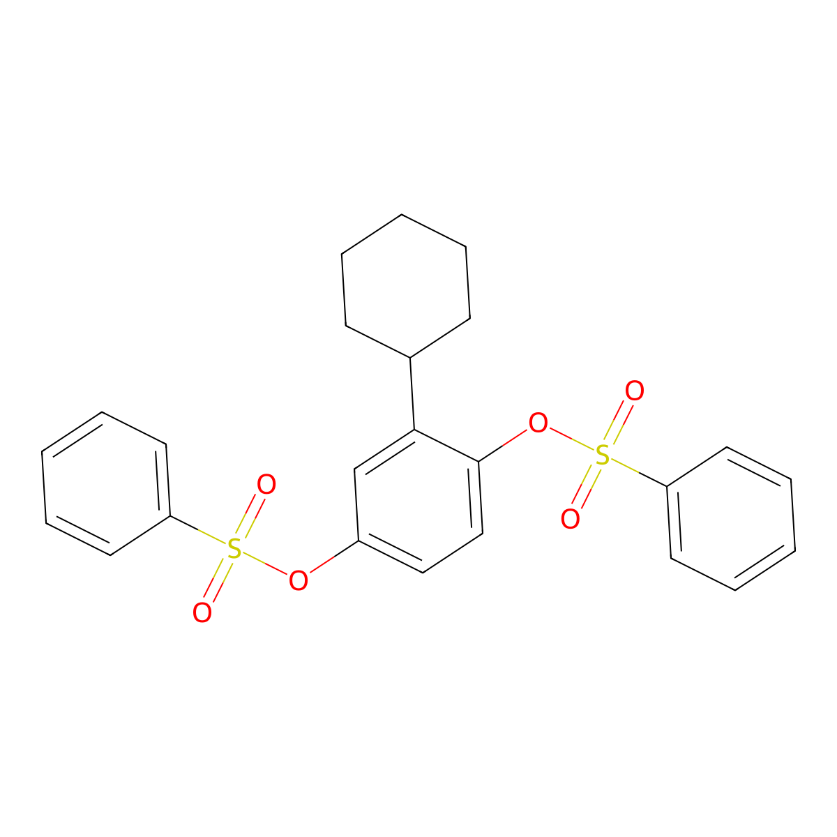 2-Cyclohexyl-4-[(phenylsulfonyl)oxy]phenyl benzenesulfonate molecular structure, CAS 306763-76-8