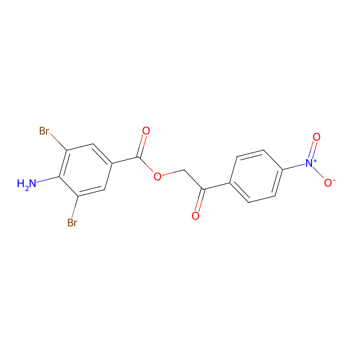 2-(4-Nitrophenyl)-2-oxoethyl 4-amino-3,5-dibromobenzoate molecular structure, CAS 306763-80-4