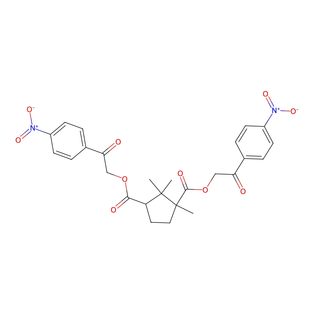 Bis[2-(4-nitrophenyl)-2-oxoethyl] camphorate molecular structure, CAS 306763-98-4