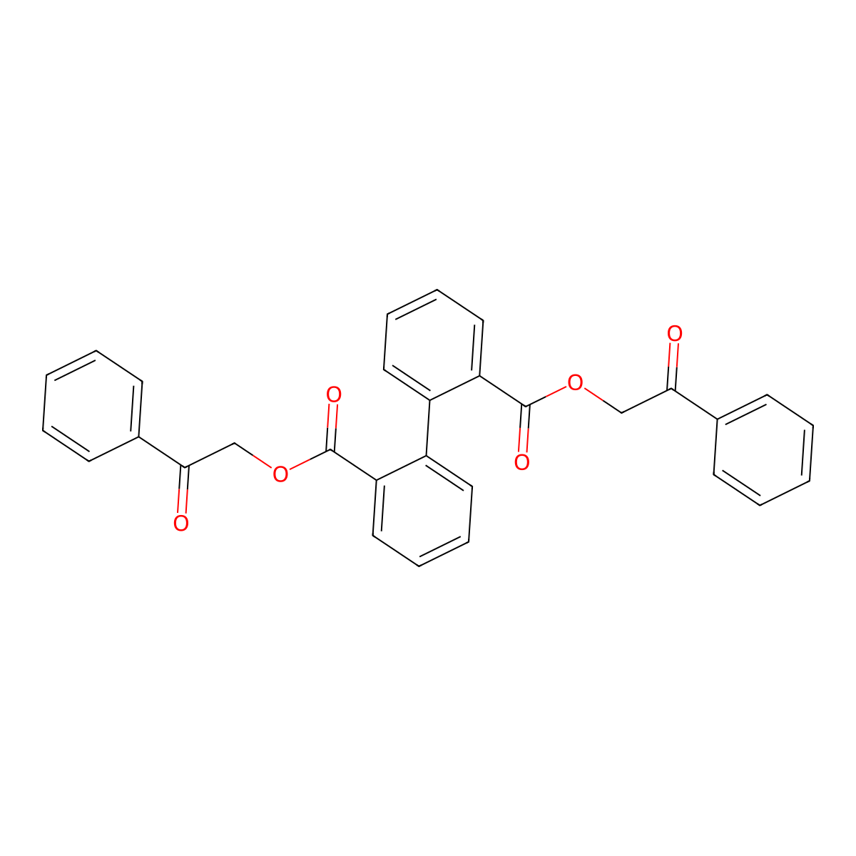 Phenacyl 2-(2-phenacyloxycarbonylphenyl)benzoate molecular structure, CAS 306764-42-1