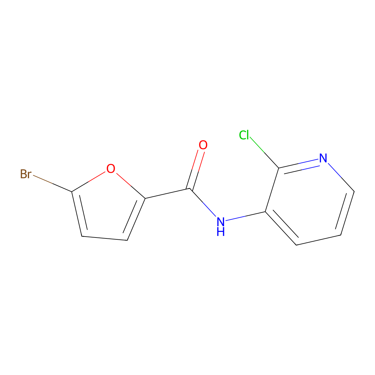 5-bromo-N-(2-chloropyridin-3-yl)furan-2-carboxamide molecular structure, CAS 306766-54-1