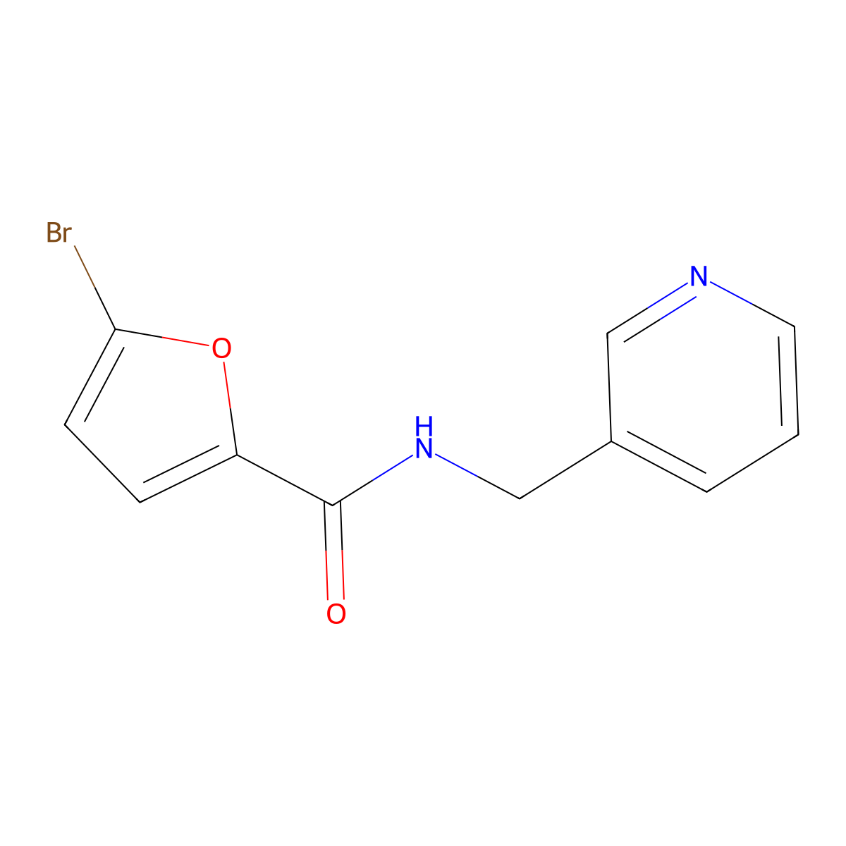 5-bromo-N-(pyridin-3-ylmethyl)furan-2-carboxamide molecular structure, CAS 306766-56-3