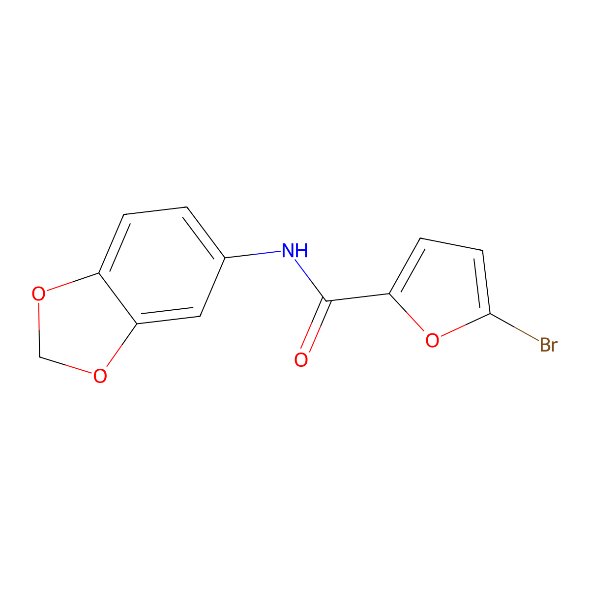 N-(1,3-benzodioxol-5-yl)-5-bromofuran-2-carboxamide molecular structure, CAS 306766-58-5