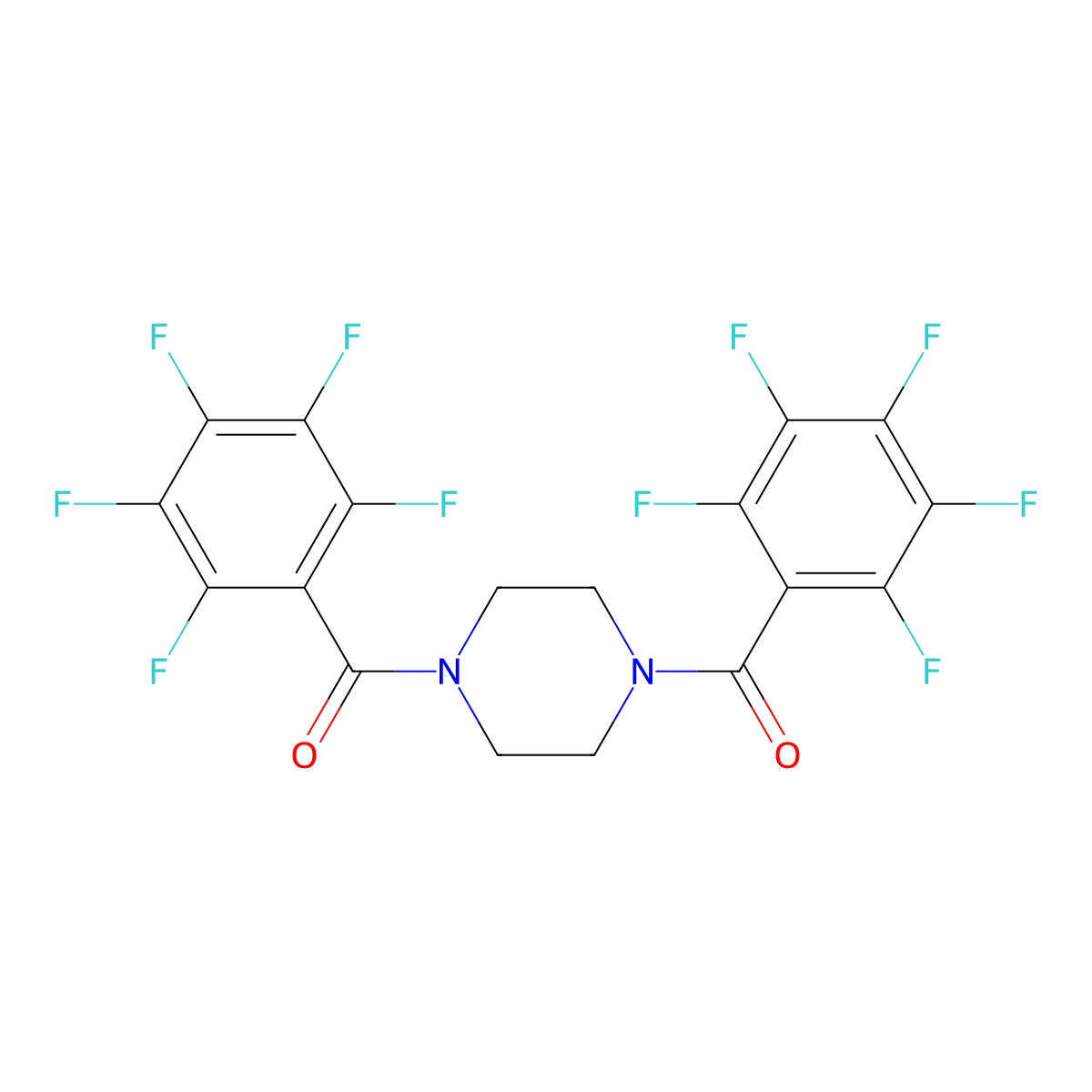 Piperazine, 1,4-bis(pentafluorobenzoyl)- molecular structure, CAS 306766-59-6