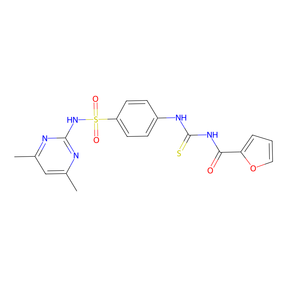 N-[[4-[(4,6-dimethylpyrimidin-2-yl)sulfamoyl]phenyl]carbamothioyl]furan-2-carboxamide molecular structure, CAS 306766-86-9