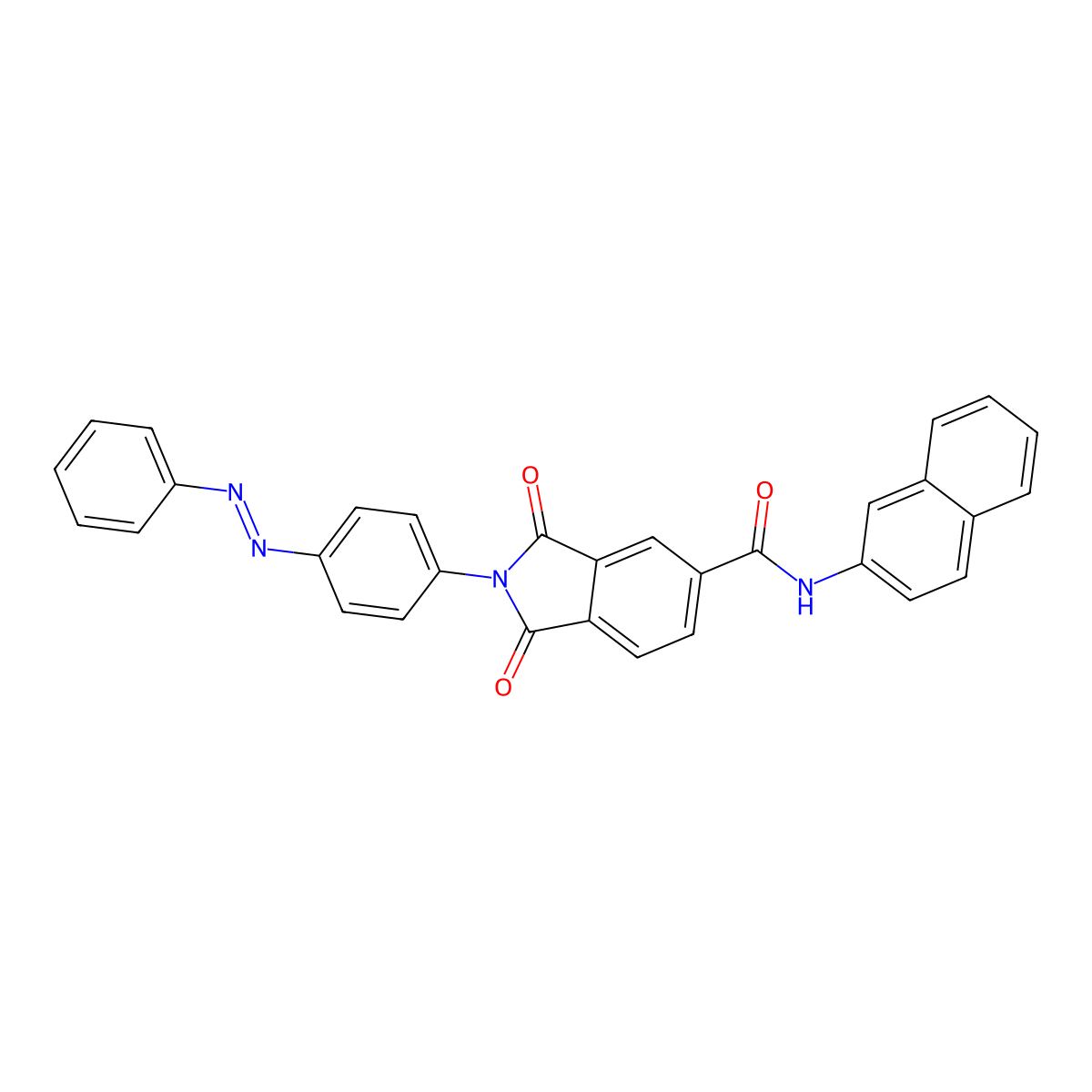 N-(naphthalen-2-yl)-1,3-dioxo-2-{4-[(E)-phenyldiazenyl]phenyl}-2,3-dihydro-1H-isoindole-5-carboxamide molecular structure, CAS 306767-16-8