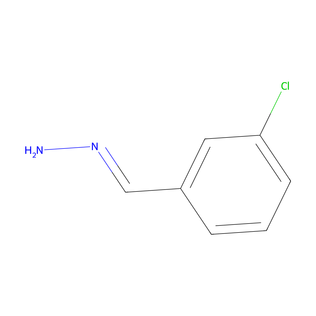 (3-Chlorophenyl)methylidenehydrazine molecular structure, CAS 306773-38-6