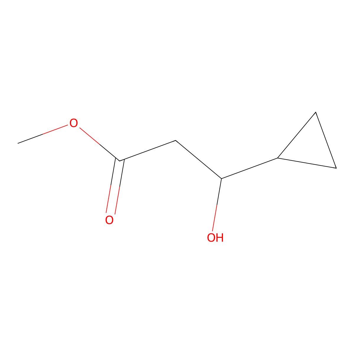 Methyl 3-cyclopropyl-3-hydroxy-propanoate molecular structure, CAS 306773-94-4