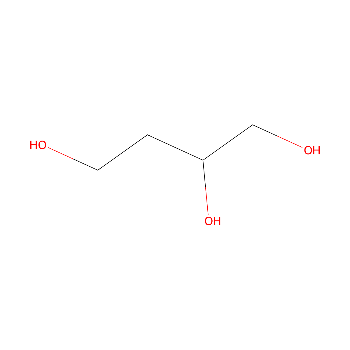 1,2,4-Butanetriol molecular structure, CAS 3068-00-6