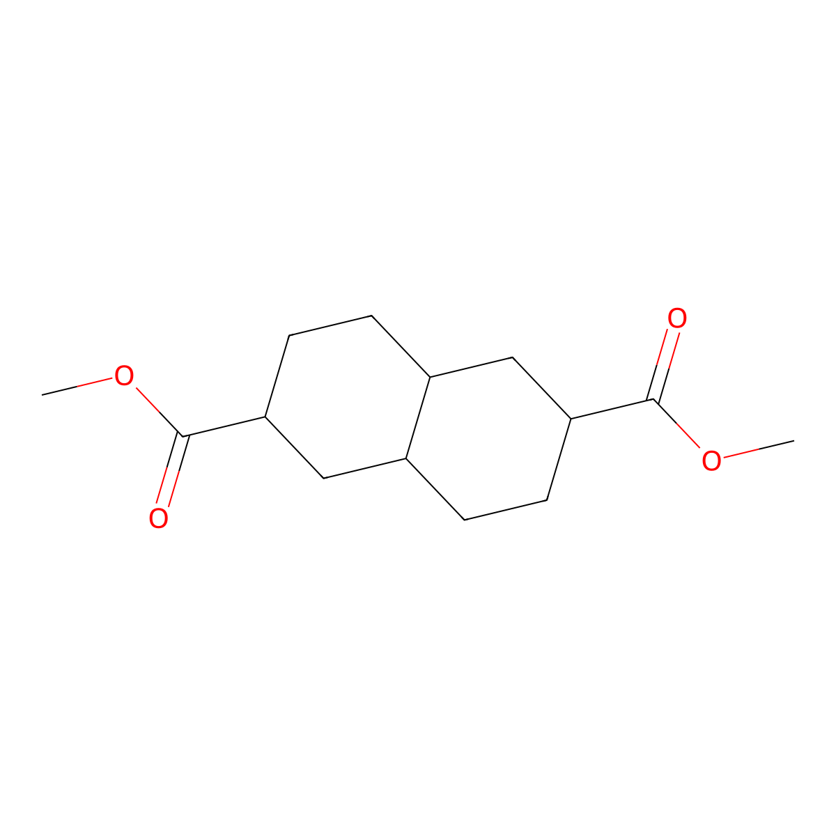 Dimethyl decahydronaphthalene-2,6-dicarboxylate molecular structure, CAS 3068-02-8