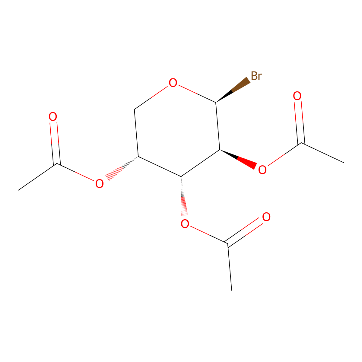 Tri-O-acetyl-beta-D-arabinosylbromide molecular structure, CAS 3068-29-9