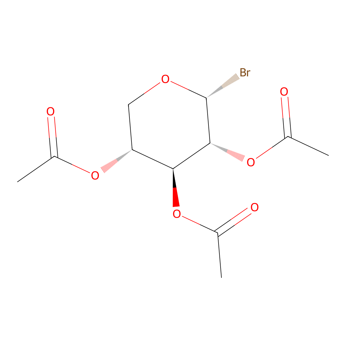 2,3,4-Tri-O-acetyl-alpha-D-xylopyranosyl bromide molecular structure, CAS 3068-31-3