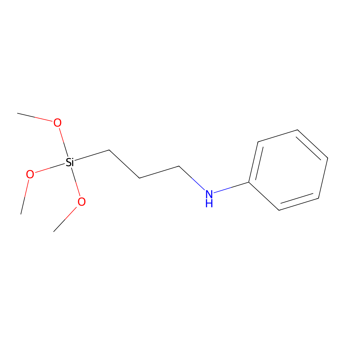 N-Phenyl-3-aminopropyltrimethoxysilane molecular structure, CAS 3068-76-6