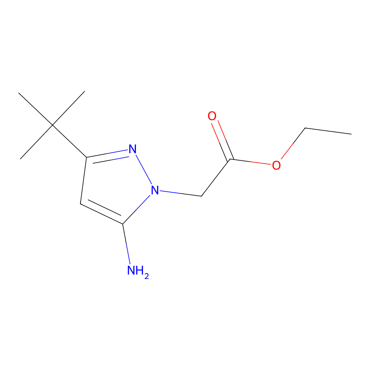 ethyl 2-(5-amino-3-tert-butyl-1H-pyrazol-1-yl)acetate molecular structure, CAS 306818-06-4