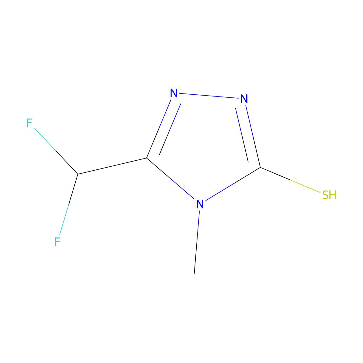 5-(difluoromethyl)-4-methyl-4H-1,2,4-triazole-3-thiol molecular structure, CAS 30682-82-7
