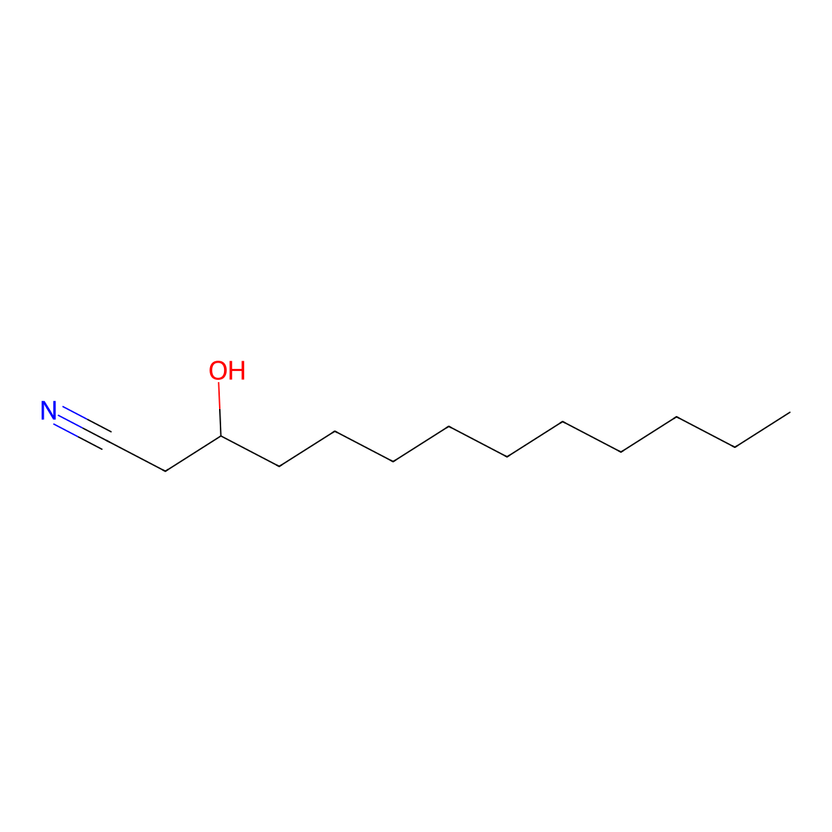 3-Hydroxytridecanenitrile molecular structure, CAS 30683-74-0