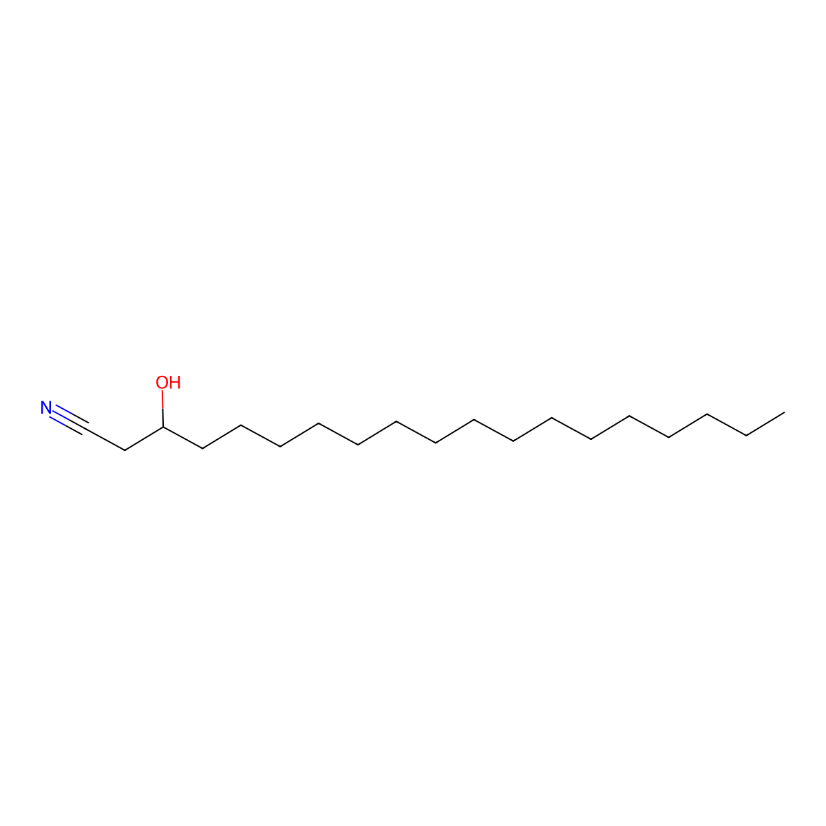 3-Hydroxynonadecanenitrile molecular structure, CAS 30683-76-2