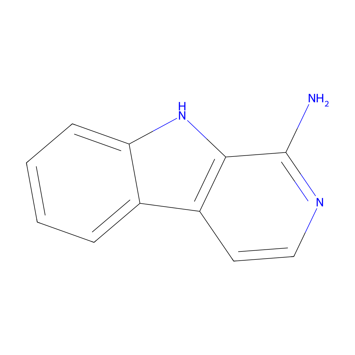 9H-Pyrido(3,4-b)indole, 1-amino- molecular structure, CAS 30684-41-4